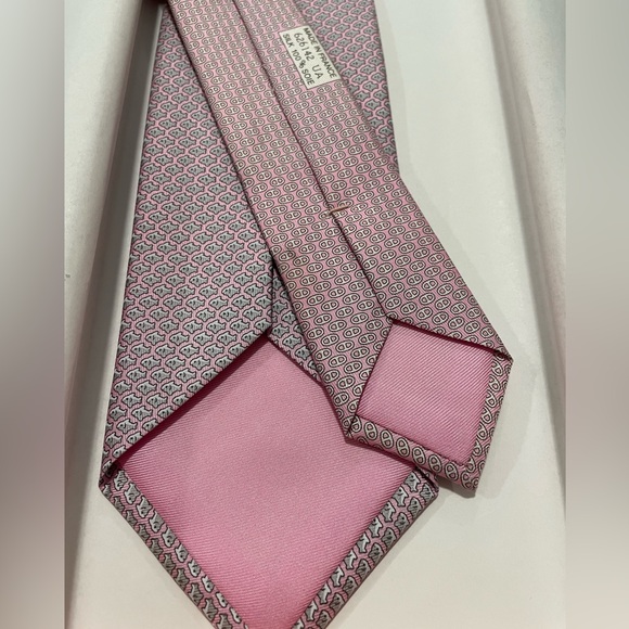 Hermes Paris 8cm Pink Twillbi tie - Picture 5 of 5